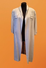 Vintage 1950’s Lightweight Long Overcoat Ivory Dress Coat Sz L