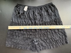 VINTAGE MALCO MODES BLACK PETTIPANTS SIZE MEDIUM SQUAREDANCE TIERED RUFFLE