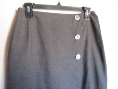 Priscilla Presley USA Pencil Skirt 12 midi charcoal gray wool blend Cali