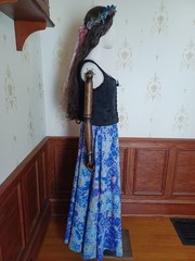 Vintage 1990s/Y2K Mix Nouveau Blue Boho Ethereal Fairy Floaty Maxi Skirt XL- 2X