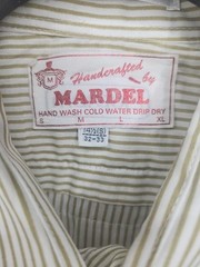 MARDEL Vtg Handcrafted Embellished Western Gld Beige Shirt Sz 14 1/2 (32/33)