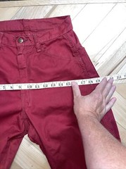 Women’s Vtg 1970s 80s Dee Cee Carpenter Jeans Pants Burgundy 27 Wst 38 H 32.5 In