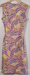 VTG Dress Cape Cod Casuals Women’s 14 1/2 Gold Pink Psychedelic Floral Belted