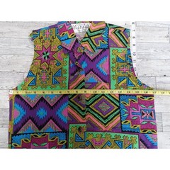 Vintage 80s 90s Miss Kitty Southwestern Aztec Print Tie Up Vest Top Western Sz M