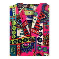 Vintage 70s Hawaiian Togs Psychedelic Patchwork Top Hawaii Sz 12 Fits XS-S