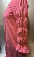 Vtg Shadow line Petite house Gown Dress Polyester Small Pink Puff Sleeve Long