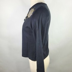Vintage 90s Y2K Jack B quick Spiders Web Black Halloween Crop Womens Small Top