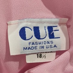 Cue Fashions Pink Pleated Overlay Shift Dress Vintage USA Made Size 18.5 Pastel
