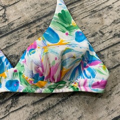 70s Vtg JC Penney Bikini Swim Top Size 14 (Fits XS/S) Hippie Boho Floral