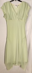 80s Jody California Green Swiss Dot Chiffon Cottage/Fairy/Romantic Dress 13/14