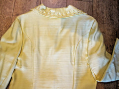 Vtg 1960s 2 Piece COAT DRESS SET pearl & lace embellishments sz.12 Alfred Werber