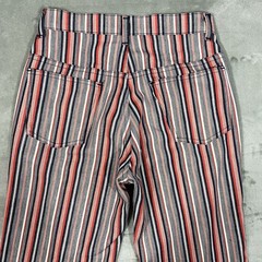 Vtg 70s Levis For Gals Big E Sta-Prest Striped Bell Bottom Pants Pink 26×30