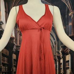 Vintage 1970’s Nightgown Dress Slip Lingerie Burgundy Maxi Length Sleeveless 70s