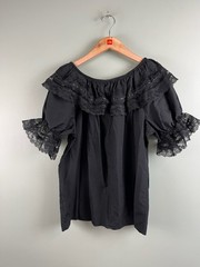 Partners Please! Malco Modes Square Dance Skirt & Blouse Size XL Black VTG