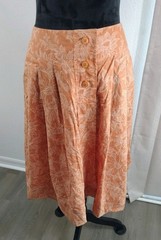 VINTAGE 70s CACHAREL PARIS Made in France Cotton High Waisted Pleated Midi Skirt