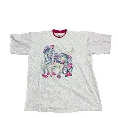 Vintage Belton XL Unicorn Horse Fantasy Glitter T Shirt Made USA Single Stitch