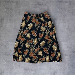 Vintage 2000s y2k Orange and Black Floral Designs Lane Bryant Maxi Skirt
