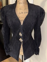 Lillie Rubin Exclusive Black Leather Jacket Blazer Vintage Women’s 10 Medium