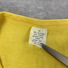vintage 70s NEW YORK CITY BIG APPLE ringer baby doll t shirt yellow