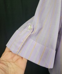 Vtg Miss Fashionality Purple/Orange/Green Striped Top w White Collar Size 17/18
