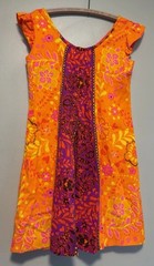 Vintage 1960s Surfside Sportswear Hawaii Dress Dayglo Tiki Sz 10 Floral Mod GoGo