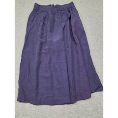 Betsy’s Things Vintage Purple Midi Skirt Elastic Waist Pleated Dark Plum 31L