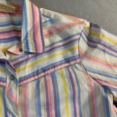 Vtg 70’s Western Pearl Snap Shirt Women’s Size 34 Metallic & Pastel Striped USA