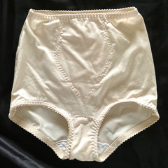 Pantie Style Girdle Shiny Silky Ivory Satin Nylon Spandex Hanes Her Way Sz. M