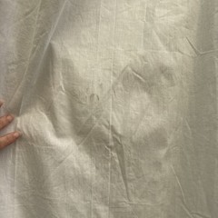 Antique Edwardian White Cotton Gown Lace Trim Maxi Dress Blue Ribbon Nightgown