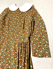 Vintage Prairie Dress Basque Waist 70s Homemade Psychedelic Floral Hippie Maxi