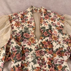 Vintage 80’s Floral Cottagecore Prairie Skirt Top Set Puff Romantic Fairy Sz 5