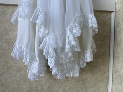 Vintage 80s GG Sophisticates White Tulle Puff Sleeve Prom Dress Flawed Lining 5