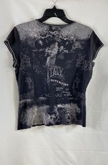 Vintage 90s Vintage Suzie Italy Tuscany Graphic V-Neck T-Shirt Made USA Sz XL