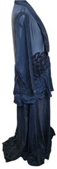 Sheer Black Beaded Duster-Style Jacket Vintage Whimsigoth Size EU 42 US XL