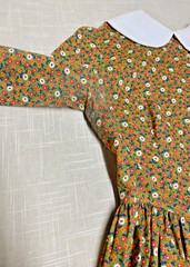 Vintage Prairie Dress Basque Waist 70s Homemade Psychedelic Floral Hippie Maxi