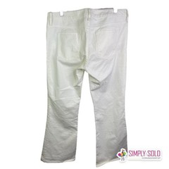 Gap 1969 Women Sz 31s Long And Lean Bootcut Creamy White Jeans Cotton Mid-Rise