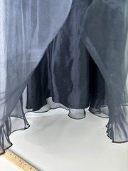 VTG Positively Ellyn Sz 10 Black 40″ Long Skirt Sheer Over Taffeta 100% Poly EUC
