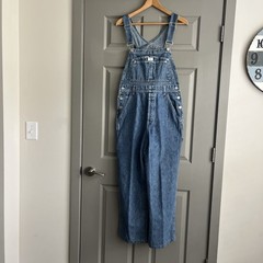 Vtg 90’s Calvin Klein Blue Denim Carpenter Y2K Bib Overalls – Womens Size Small