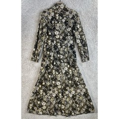 Vintage Jeanology Maxi Dress Women’s 4 Corduroy Floral Needle Cord Button Up