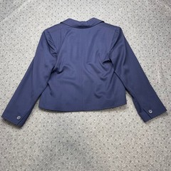 Vintage Yves Saint Laurent Variation Navy Blue Wool Skirt Suit Set FR 42 – US 10