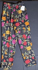 Vintage Index by Melrose Dress Pants Women’s Medium Floral Print Black Pant NWT