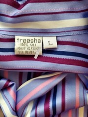 TREESHA Silk LARGE Sleep Wear Lounge Nightshirt Long Sleeve