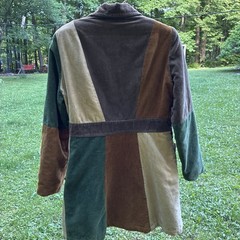 Vintage Corduroy Patchwork Coat / Jacket Size S .. Very Fun & Unique