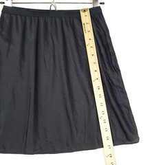 Vintage Donna Karen Intimates Nylon Half Slip Small Spell Out Band Black 17 in