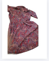 Vintage 70s Tabby of California Dress Size 12 Paisley Shirtdress Shoulder Pads