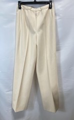 Vintage 90s Valentino Couture Women’s Ivory Wool High Rise Pants 28 Waist