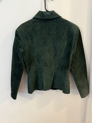 Vintage Michael Hoban North Beach Green Suede Leather Blazer Women’s Size 5/6