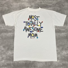 vintage 90s MOST TOTALLY AWESOME MOM t shirt OSFA cotton single stitch MOTHER