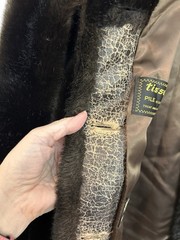 Vintage Urgo Paris Tissavel France 100% Acrylic M/L Faux Fur Coat FLAWS NO BELT