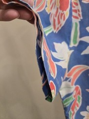 Womens Vintage Koret Blue Tropical Birds Hawaiian Print Shirt Size 10P Made USA